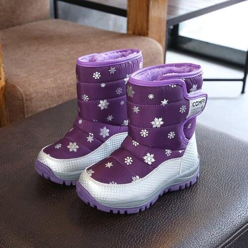 Winter Platform Boys Boots Children Rubber anti-slip Snow Boots Shoes for girl big Kids Waterproof Warm Winter Shoes Botas