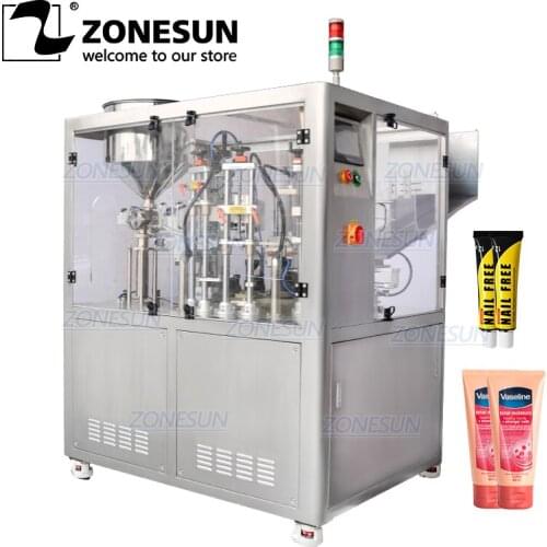 ZONESUN Custom Full Automatic Toothpaste Hand Cream Body Lotion Soft Tube Filling And Ultrasonic Sealing Welding Machine