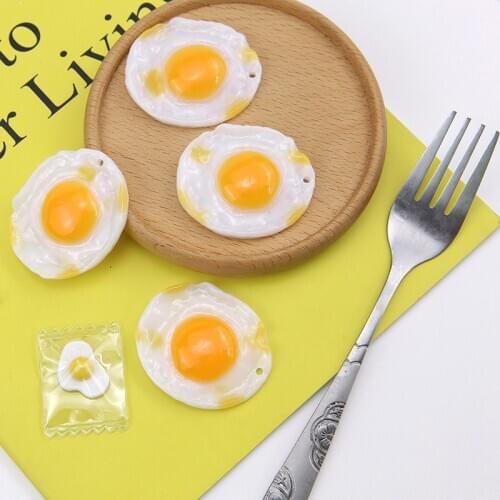 10pcs Creative Fun Omelette Pouch Egg Resin Pendant Cute Earrings For Women Diy Jewelry Finding Making Accessories Wholesale