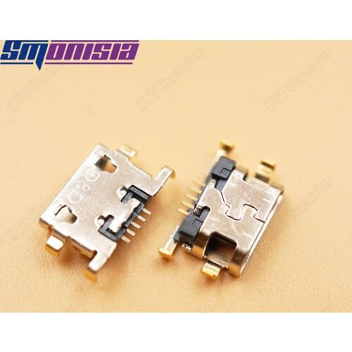 Smonisia 100pcs Micro USB jack Charging Socket Connector For ZTE V815W For lenovo A798T A590 A808 A706T Micro USB Power Port