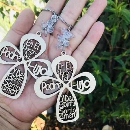 24pcs Recuerdos para bautizo baptism favors Recuerdos de bautizo y primera comunión Wood cross boy girl