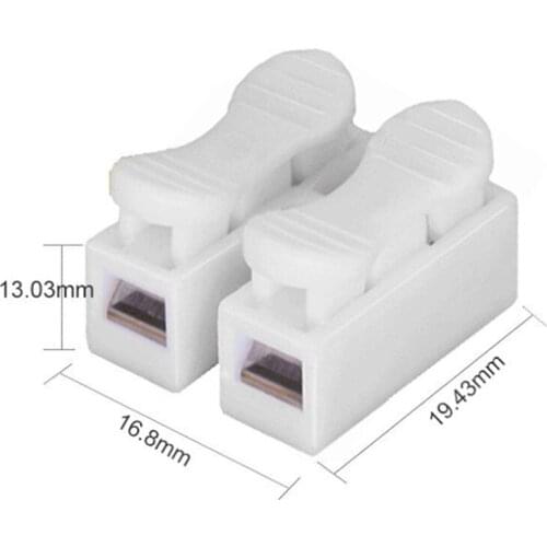 50 pcs CH-02 copper Wire Quick Connector Splice With No Welding Jack Socket Cable Clamp Terminals Wire Adapter Blocks copper