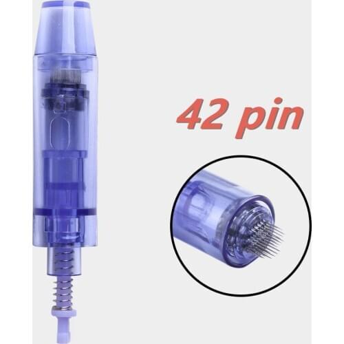 50pcs/lot 42pin needle cartridge replacement micro needles head stainless steel tattoo needles for dr derma pen tattoo tips