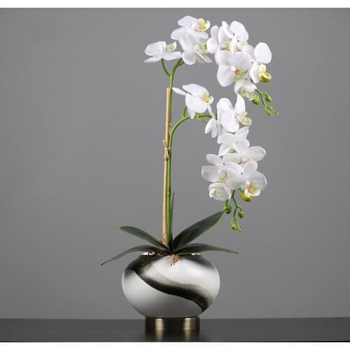 9 Head Phalaenopsis High Quality Orchid Artificial Flowers Wedding Decoration Easter Home Decor Vases Valentines Day Present