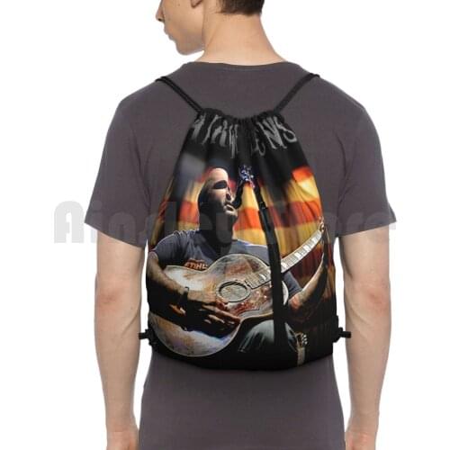 Aaron Lewis Singer Music Backpack Drawstring Bag Riding Climbing Gym Bag Aaron Lewis Singer Music