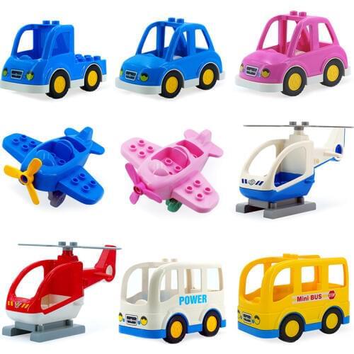 Vehicle Accessory Bus Big Building Blocks Assemble Bricks Classic Diy Toys Children Gift Compatible With Duplo Car Aircraft Sets