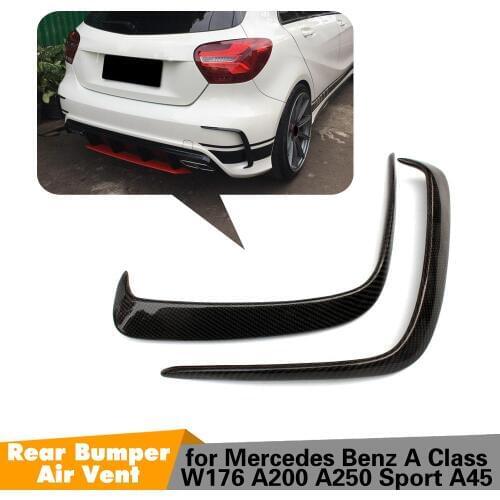 Carbon Fiber Car Rear Bumper Air Vent Trim Dam Fender Canards for Mercedes-Benz A Class W176 A180 A200 A250 AMG Sport
