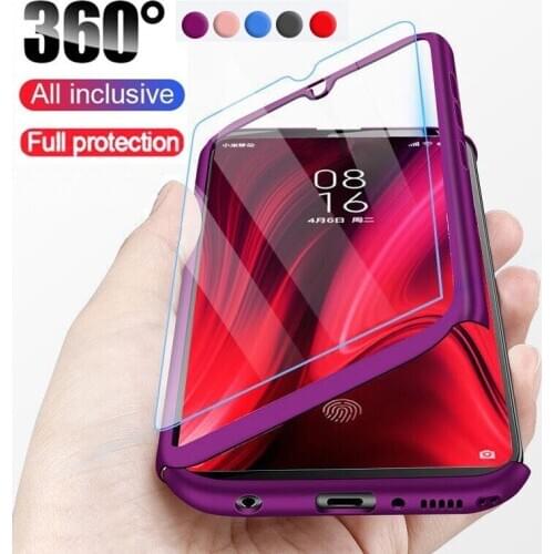 360° Full Protection Phone Case Back Cover + Tempered Glass Flim for Samsung Galaxy A10 A20 A30 A40 A50 A60 A70 A51 A71 AA11 A41
