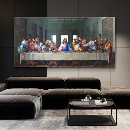 Leonardo Da Vinci- Last Supper Canvas Paintings on The Wall Art Posters and Prints Famous Art Jesus Wall Picture Home Decoration