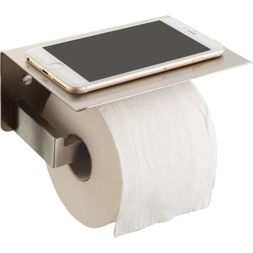 Leyden Brushed Finish 304 Stainless Steel Toilet Paper Holder Wall Mounted Tissue Holder Roll Paper Holder Bathroom Accessories