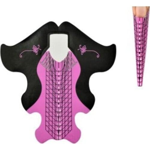 100pcs Pro Square/Rhombus/Stiletto Longest Nail Form Acrylic Nails UV Nail Extension Guide Form Self-Adhesive Sticker