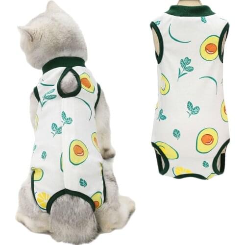 Fruit Pattern Pet Clothes Cat Dog Jumpsuit Pajamas For Girls Little Dog Cat Surgical Gown Anti-licking Weaning Dog Overalls PJS
