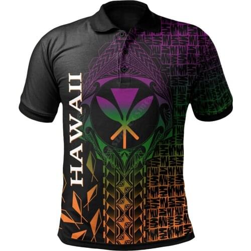 Hawaii PoLo Shirt Kanaka Maoli Rocket Style 3D Printed Polo Shirt Men For Women Short Sleeve Summer T-shirt