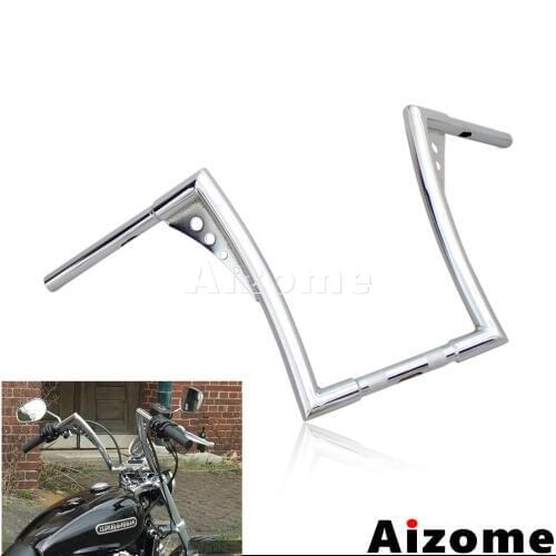 Chrome 12" Rise Ape Hanger Z Bars 1-1/4" Handlebars For Harley Softail Dyna FLST FXST Sportster XL Chopper Bobber Custom