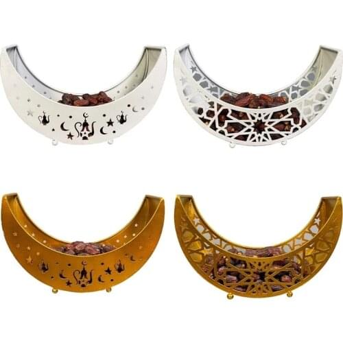 Eid Ramadan Festival Moon Dessert Tray Snacks Dishes Plates Islamic Muslim Candy Cookie Serving Tray Food Storage Container