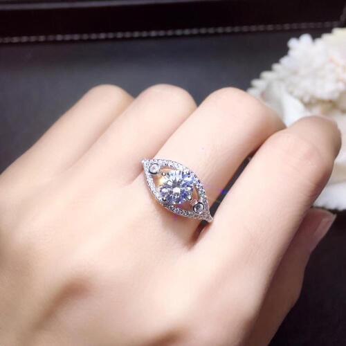 Crackling shiny moissanite gemstone ring for 925 silver jewelry eyes of eyes bright color natural gem girl birthday party gift