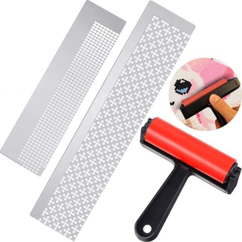 5D Diamond Painting Ruler Stainless Steel Mesh Ruler with 440/699 Blank Grid For Embroidery Mosaic Tools Round Diamonds Ruler