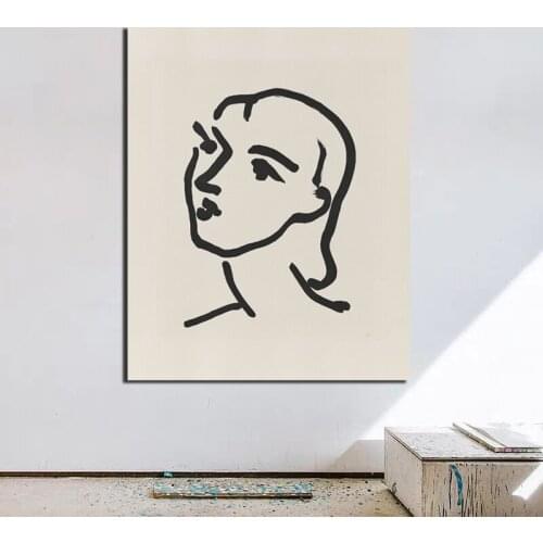 Matisse Simple Sketch Avatar Canvas Painting Print Living Room Home Decoration Modern Wall Art Oil Painting Posters Pictures Art