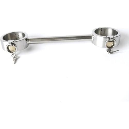 Stainless steel rod handcuffs for sex with lock bondage harness restraints hand cuffs sex shop adult games for women