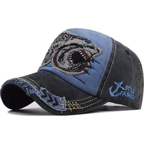 2020 New cotton 3D large letter stereoscopic shark embroidered baseball cap men and women outdoor sport casual shade sun hat