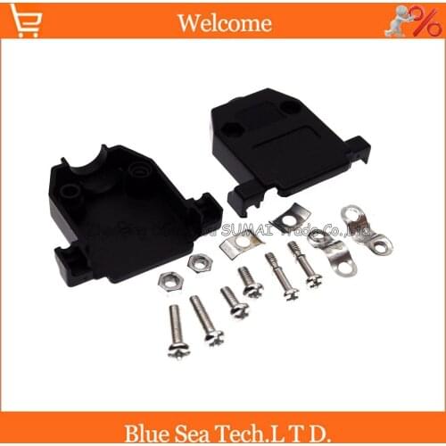 NEW DB15 socket/Plug shell 15 Pin serial ports plastic molded case/cover/sheath,black color