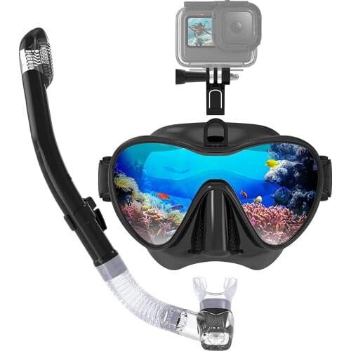 Diving Goggles Scuba Diving Snorkelling Set for Adults Easy Breathing Anti-Fog Snorkel Goggles Mask with Dry Snorkel