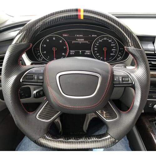Fully Perforated Steering Wheel Flat Bottom Steering Wheel Sporty Carbon Fiber Steering Wheel For Audi A3 A4 A5 A6 A7 Q3 Q5 Q7