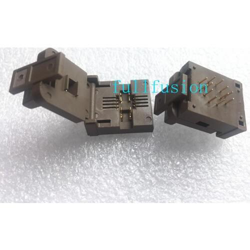 QFN8 1.27mm Pitch IC Test Socket IC body size 5x6mm WSON8 DFN8 With Ground Pins Burn in Socket