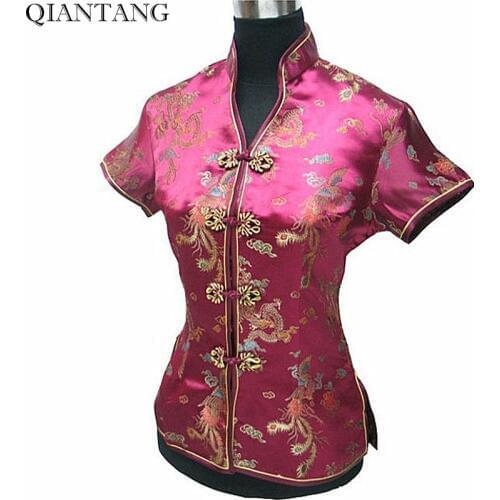 QIANTANG Satin Blouses