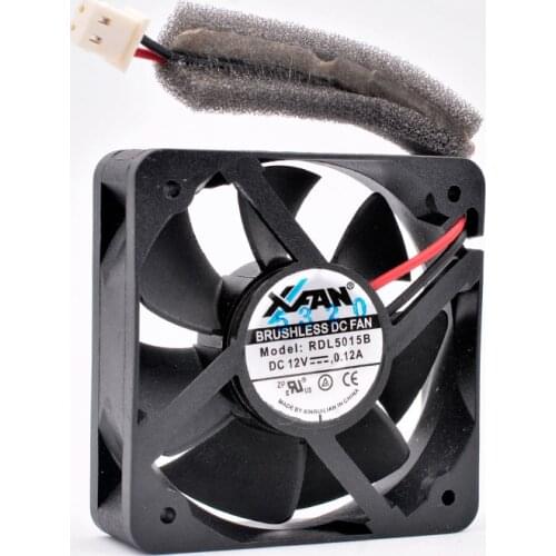 RDL5015B 5cm 50mm fan 50x50x15mm DC12V 0.12A 4500rpm 2 wires 2pin double ball bearings Quiet cooling fan