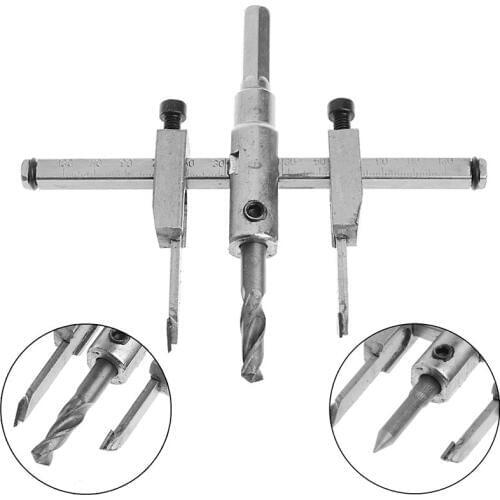 Adjustable 30-130mm Metal Wood Circle Hole Saw Drill Bit Cutter Kit DIY Tool