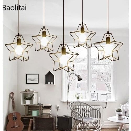 Nordic Simple Modern Loft Star Pendant Light Ceiling Light For Home Childrens Room Bedroom Parlour Restaurant Aisle Lamp