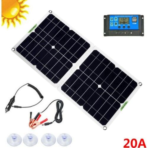 100W 12V5V Foldable 2 USB Solar Panel for Cell Phone Tablet Computer