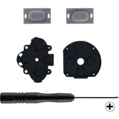Replacement Conductive Silicon Pad Button Switch 4-piece Set +Cross Screwdriver for Sony PSP 1000 Console