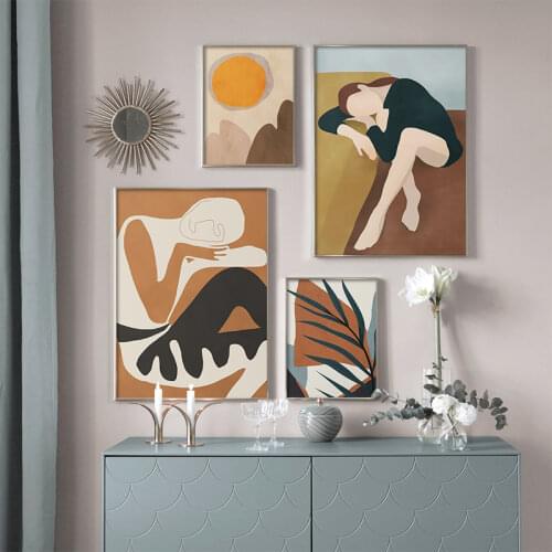 Modern Abstract Female Canvas Painting Minimalist Canvas Art Nordic Posters And Prints Wall Pictures For Ding Room Home Decor