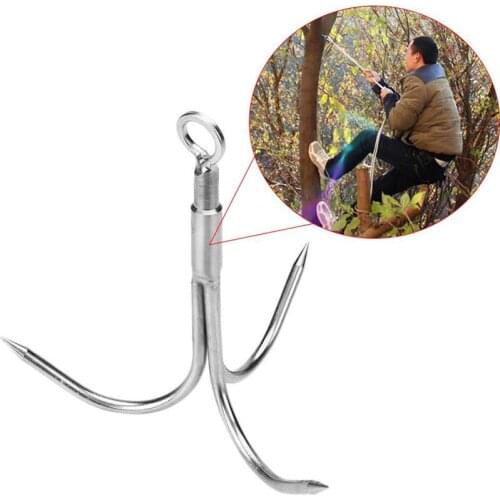 Outdoor Survival Grappling Steel Hook Rock Climbing Claw Carabiner Three Claw Climbing climber