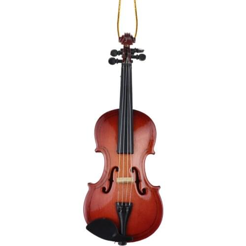 String Miniature Violin Hanging Ornament Mini Music Instrument Guitar Replica Holiday Tree Christmas Ornament