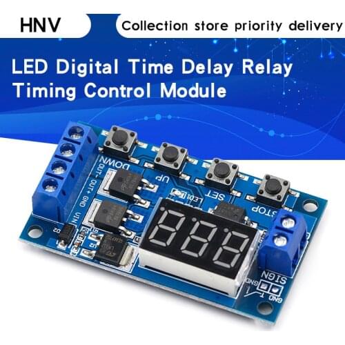 DC 12V 24V Dual MOS LED Digital Time Delay Relay Trigger Cycle Timer Delay Switch Circuit Board Timing Control Module DIY