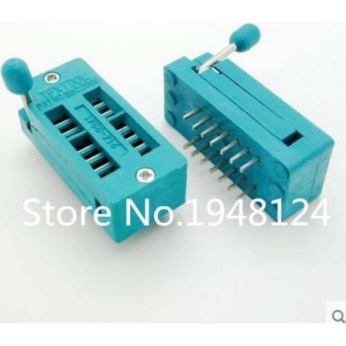 2PCS IC Test Universal ZIF Socket 14pin 14 pin dip 2.54mm IC Socket pitch