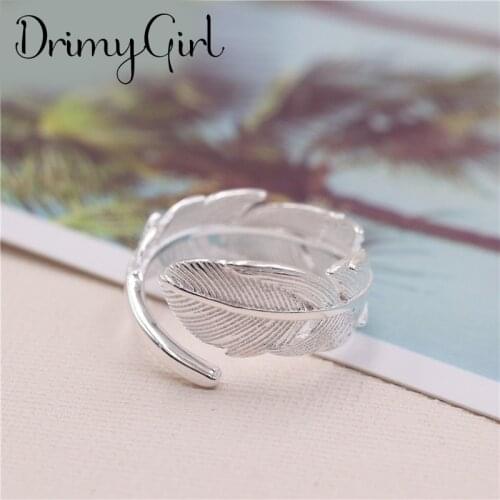 Punk Vintage Feather Ring For Women Men Adjustable Size Geometric Rings Exquisite Creative Jewelry Wholesale