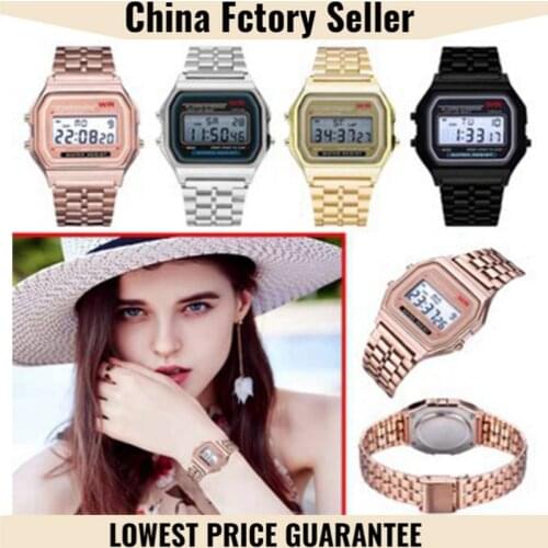 Women Men Unisex Watch Gold Silver Black Vintage LED Digital Sports Military Wristwatches Electronic Digital Present Gift Cheap