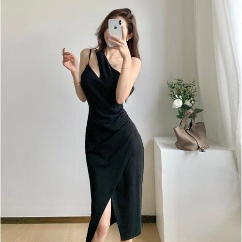 Women Sexy Dress Women irregular Strap Dresses Female High Waist Sheath Club Dress 2021 Summer Midi women dress