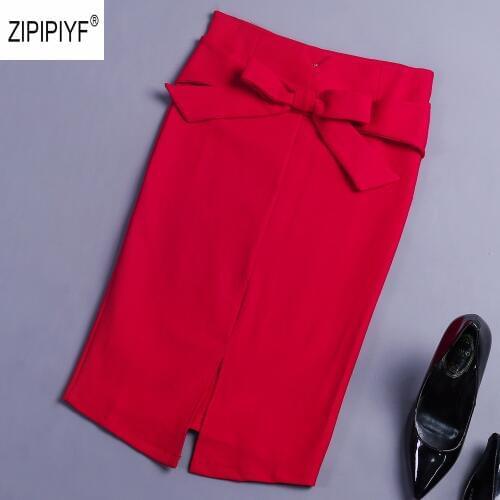 ZIPIPIYF Knitted Pencil Skirts