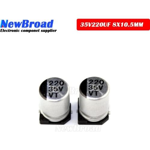 10PCS SMD Aluminum Electrolytic Capacitor 35V220UF 8*10.5MM 220UF35V 35V 220UF