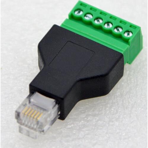 10PCS New Network Connector RJ12 to 6PIN Adapter RJ12 Network Port to 6PIN Terminal For Printed Wiring Boards Special Wholesale