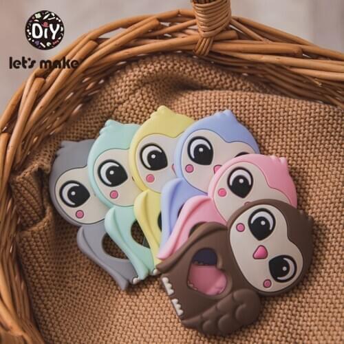 LetS Make 10PCS Silicone Teether Owl Baby Toys Teething Toys Baby Teether Food Grade Silicone