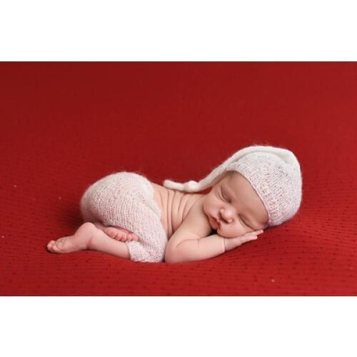 Newborn Baby Photo Clothing Soft Mohair Infant Photography Props Costumes Cap/Hat+Pants 2pcs Set Bebe Boy Girl Knitted Outfits
