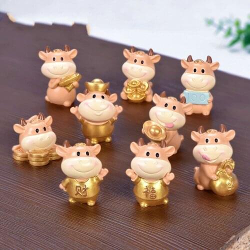 2021 Chinese Zodiac Year Cow Animals Home Micro Fairy Garden Figurines Miniatures Home Garden Decoration