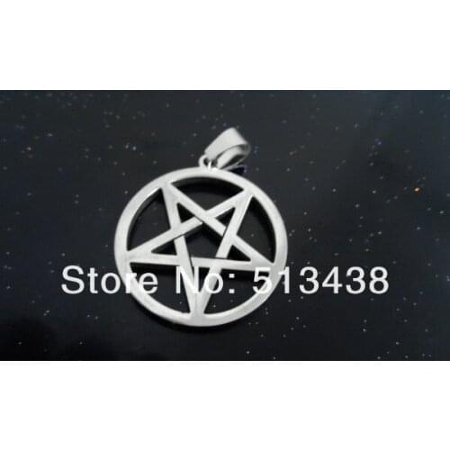 30pcs lot fashion boys mens mirror polish stainless steel star round pendant charm ,XMAS.BIRTHDAY gifts