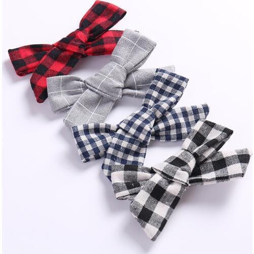 36pc/lot Wholesale Plaid Hair Bow With Alligator clip,Handmade Fabric Bow Hairpins Kids Girls Barrettes Hair Accessorises